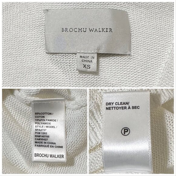 Brochu Walker Palmas Vee White Sweater XS Salt Water NWT - Picture 5 of 16